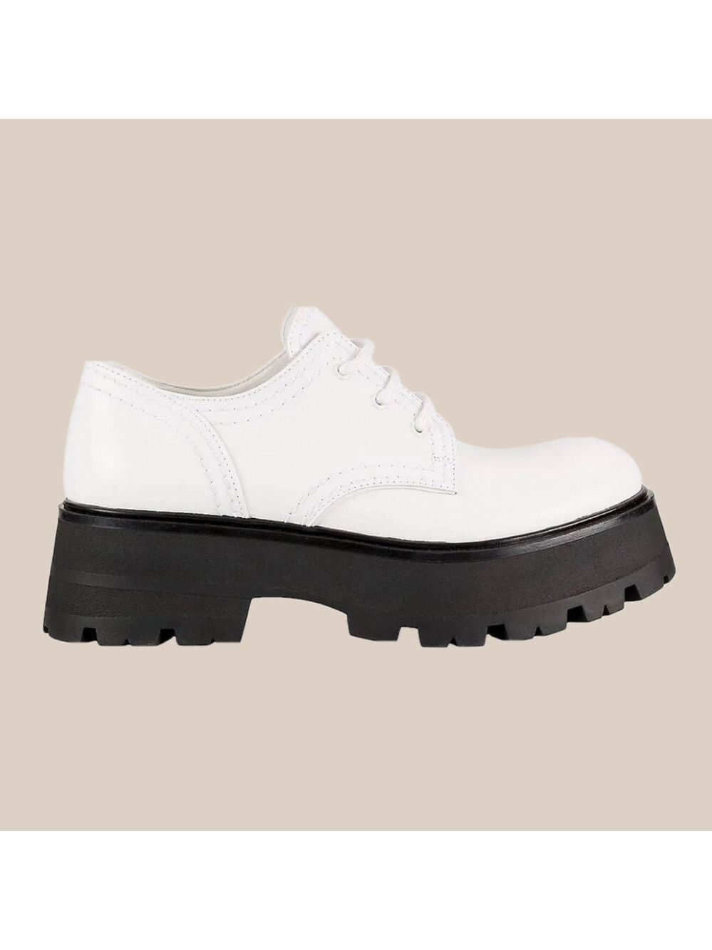 New! Alexander McQueen Rave Platform Leather Lace-Up Oxford Shoes White, EU 38.5